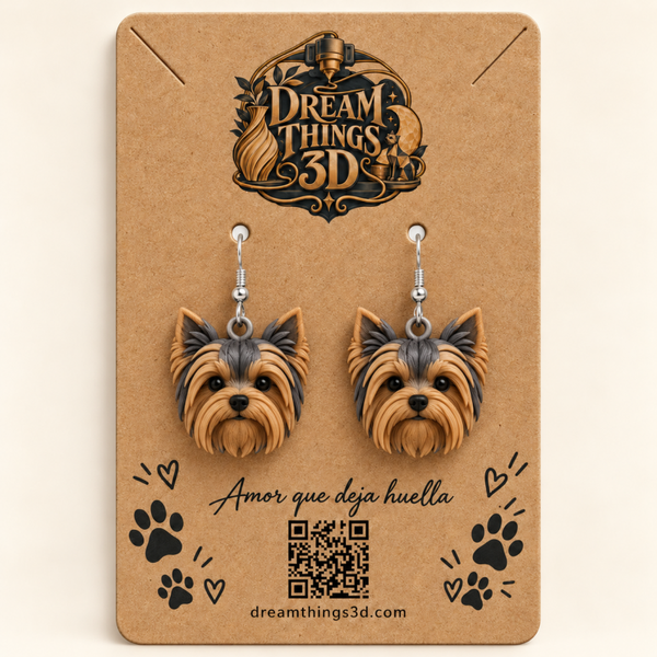 Pendientes Yorkshire terrier 3D – Pareja
