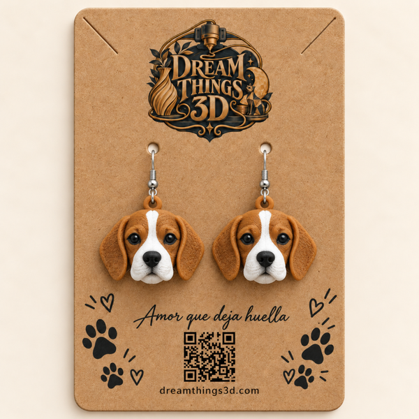 Pendientes Beagle 3D – Pareja