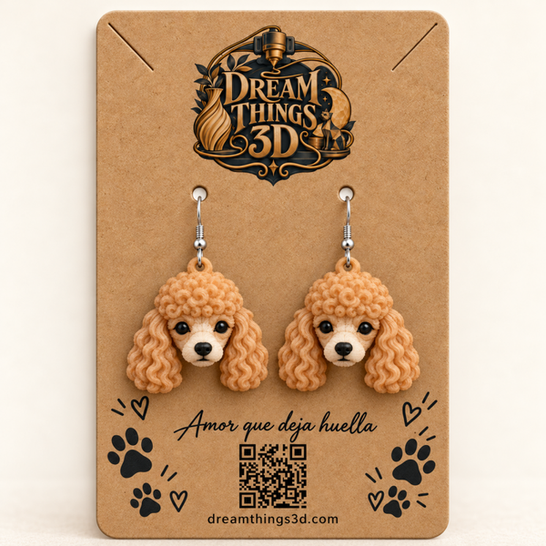 Pendientes Caniche toy 3D – Pareja
