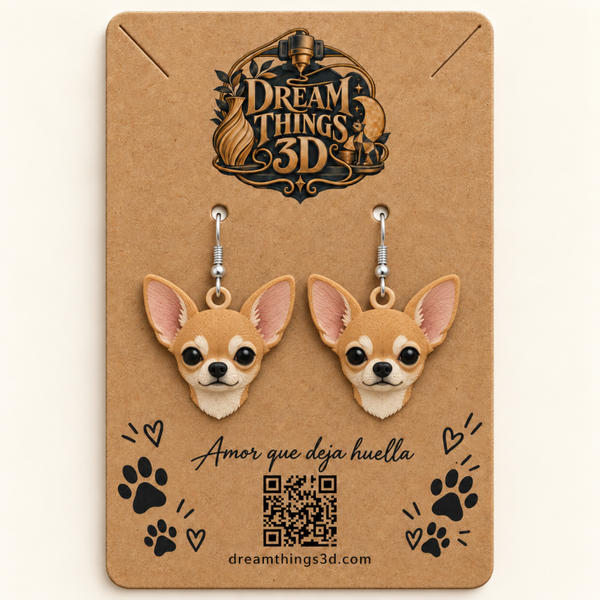 Pendientes Chihuahua 3D – Pareja