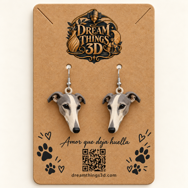 Pendientes Galgo español 3D – Pareja