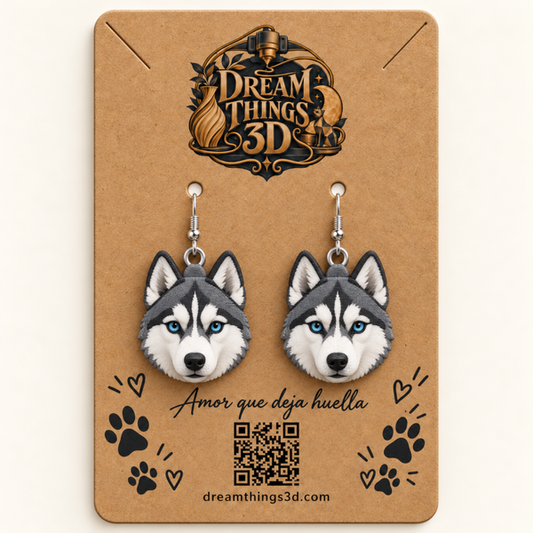 Pendientes Husky 3D – Pareja