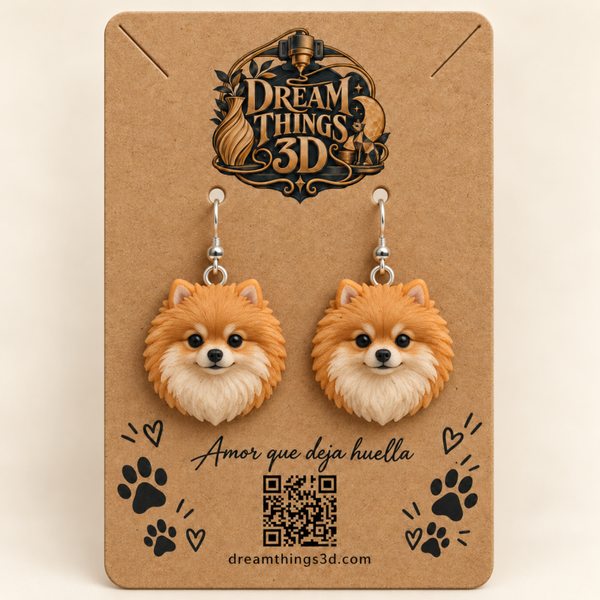 Pendientes Pomerania 3D – Pareja
