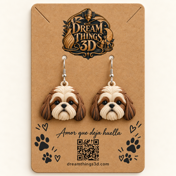 Pendientes Shih Tzu 3D – Pareja