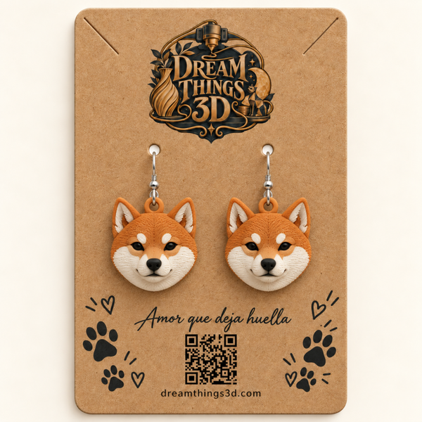 Pendientes Shiba inu 3D – Pareja