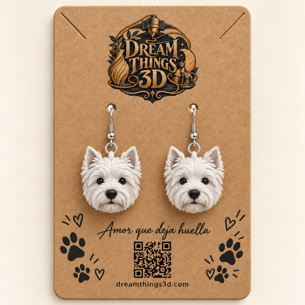 Pendientes Westie 3D – Pareja