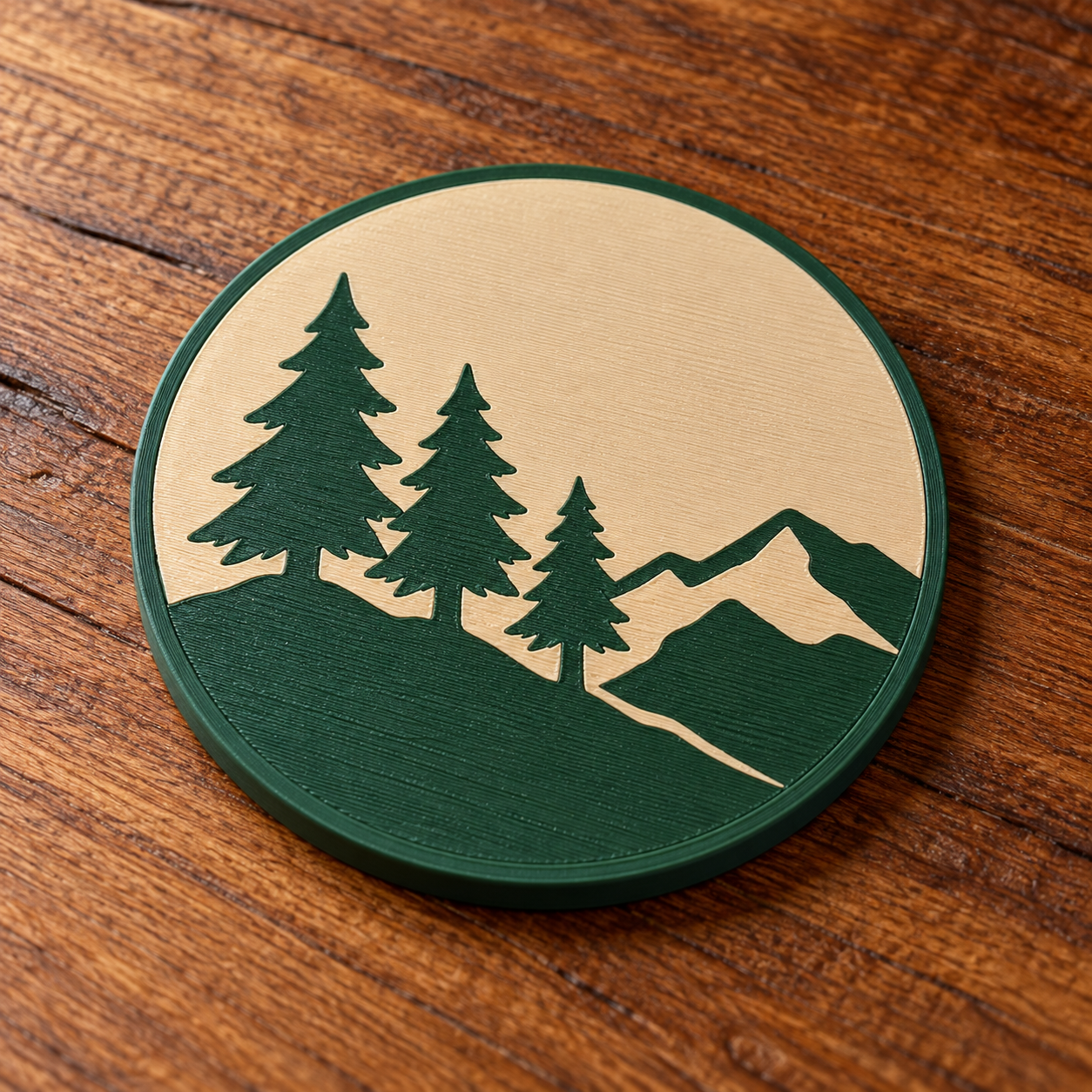 Posavasos Bosque Mínimo 3D