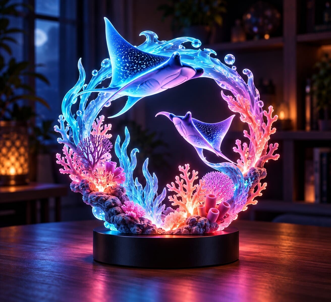Lámpara 3D Danza de Mantas Marinas