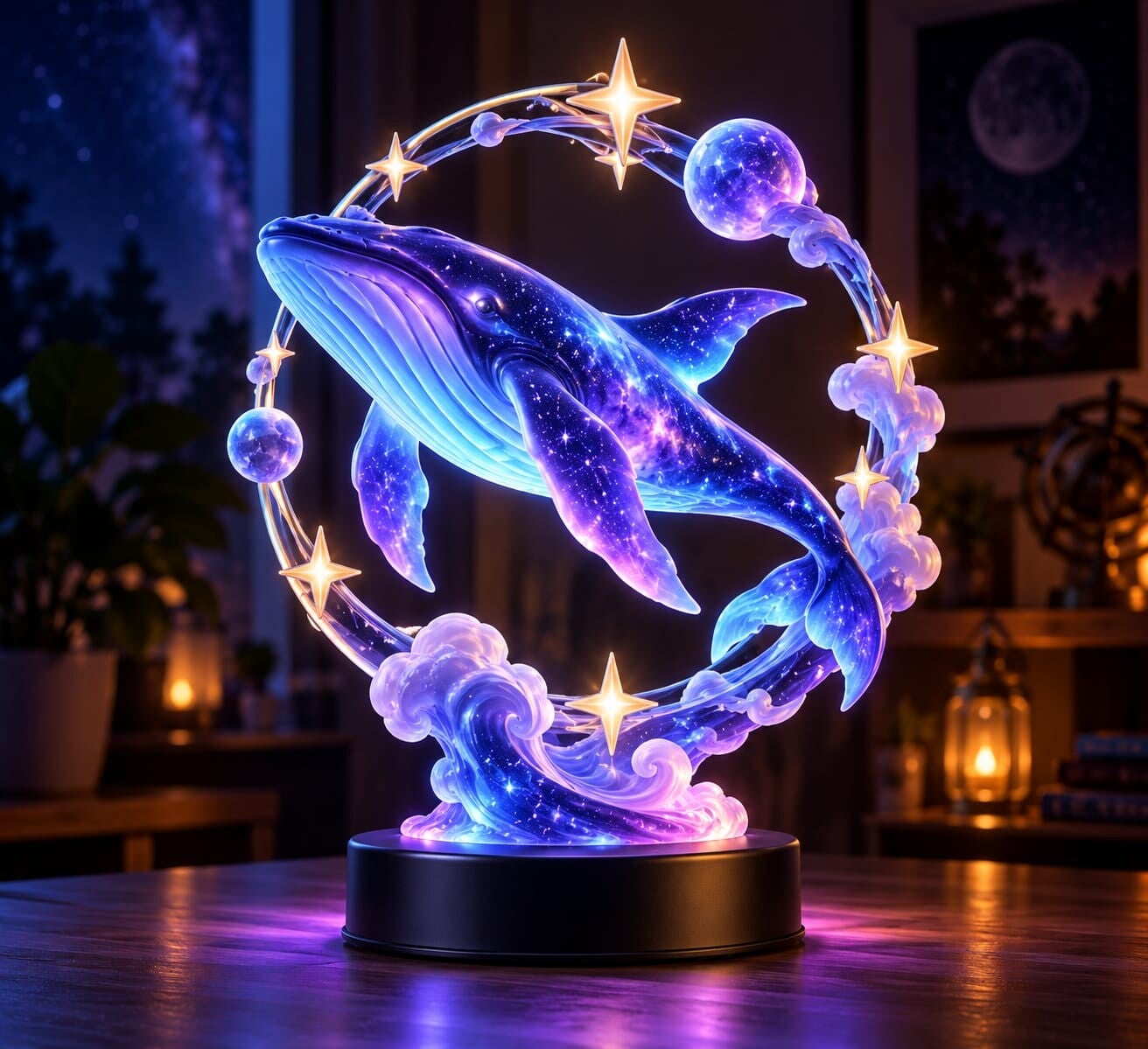 Lámpara 3D Ballena del Cosmos