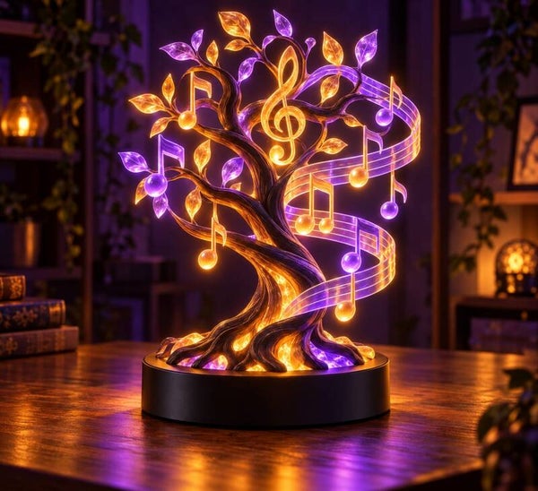 Lámpara 3D Árbol de las Runas Violetas