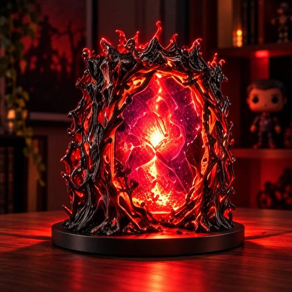 Lámpara 3D Corazón de Fuego Escarlata