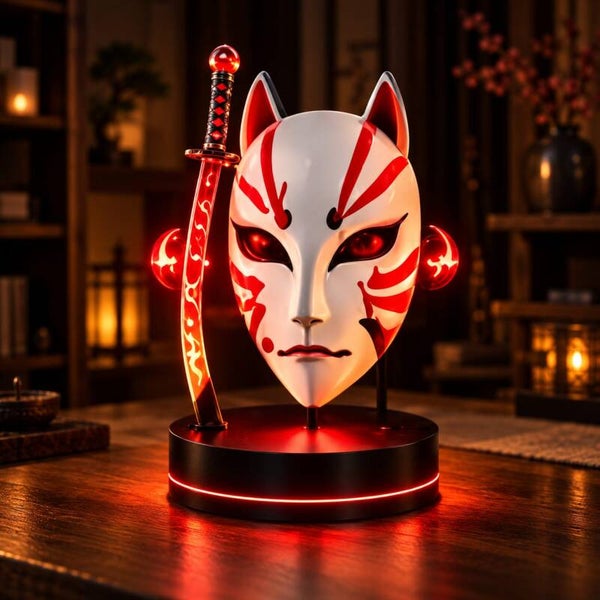 Lámpara 3D Máscara del Espíritu Kitsune