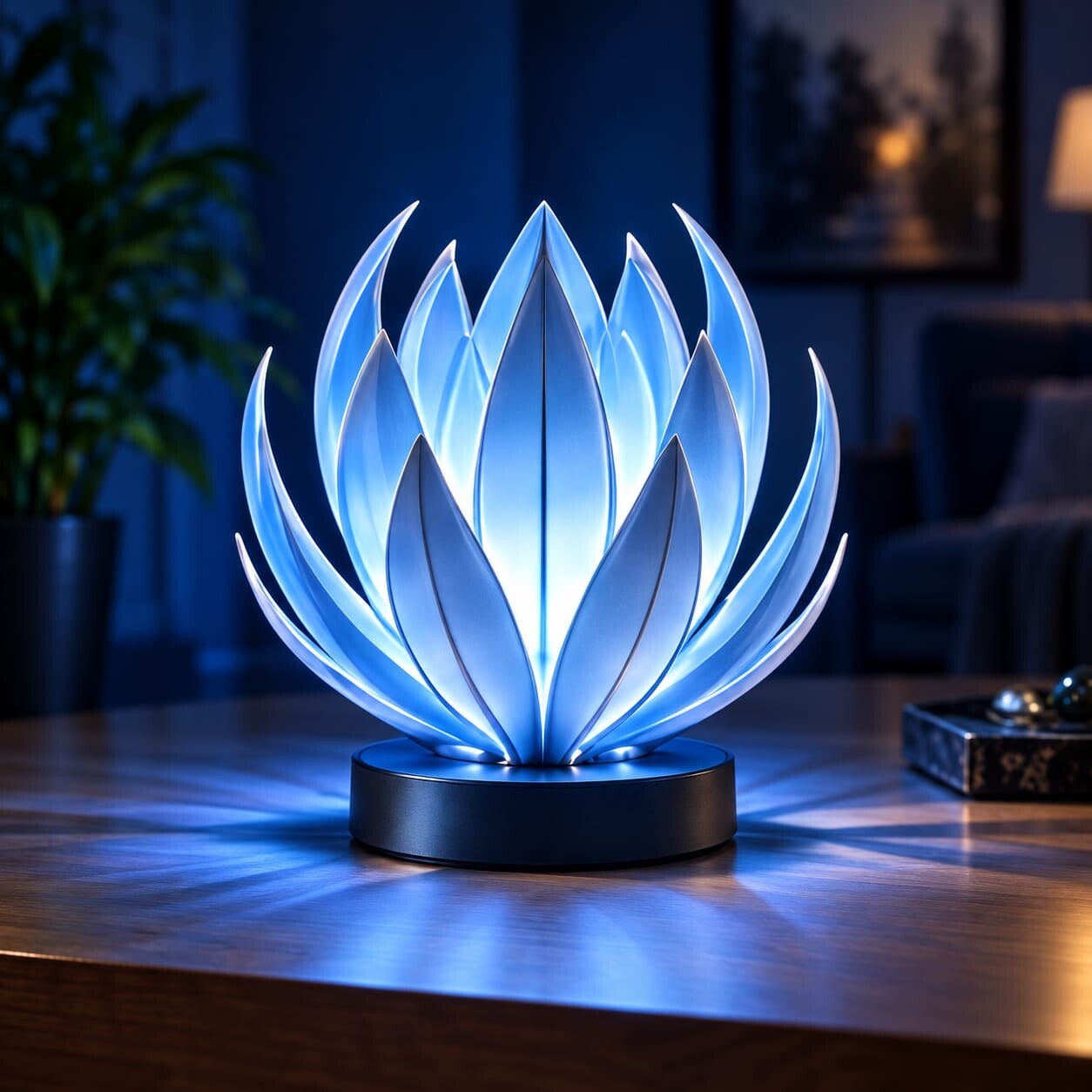 Lámpara 3D Flor de Luz Glacial
