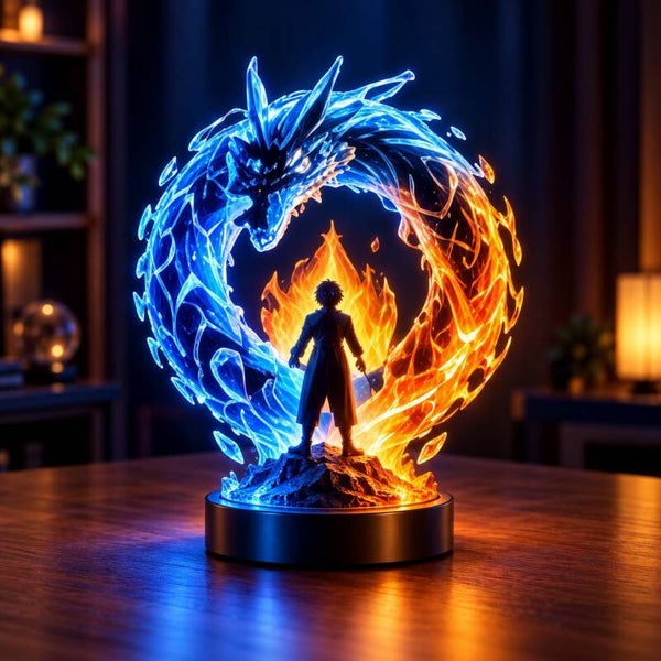Lámpara 3D Guerrero del Portal Elemental