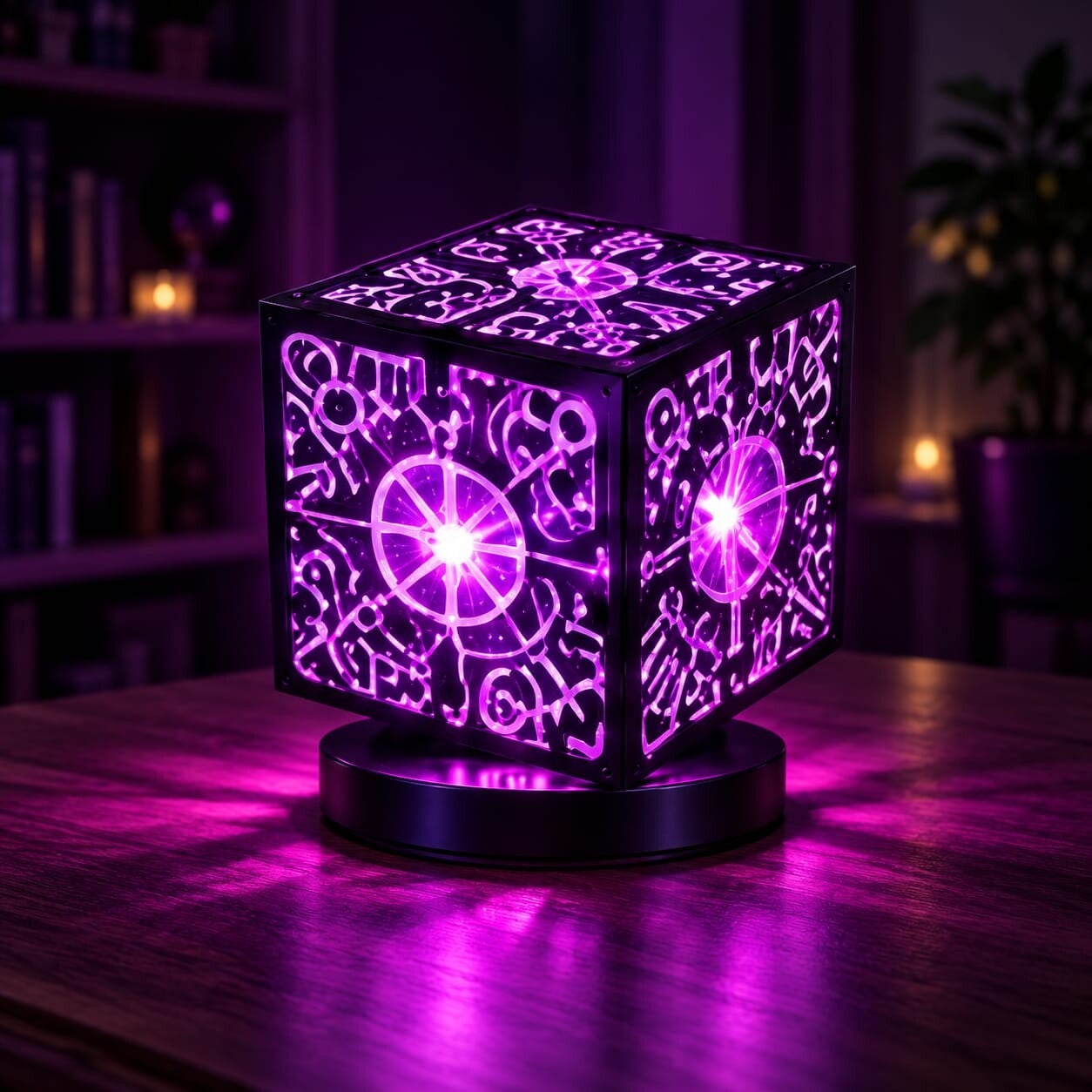 Lámpara 3D Cubo Arcano Violeta