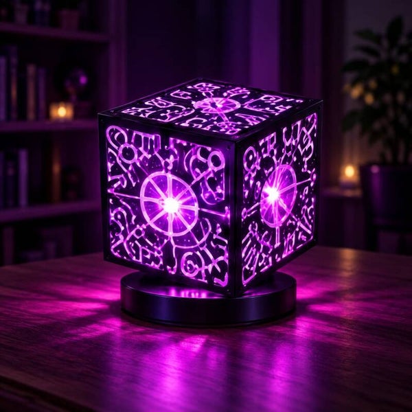 Lámpara 3D Cubo Arcano Violeta