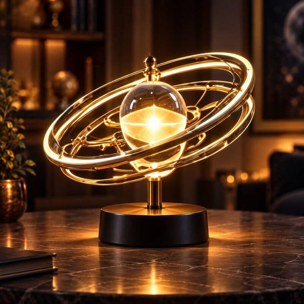 Lámpara 3D Órbita Planetaria Dorada