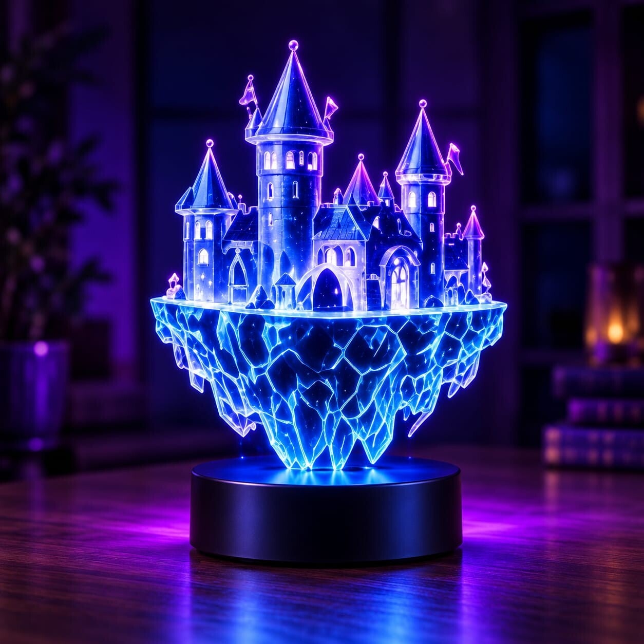 Lámpara 3D Castillo de Cristal Helado