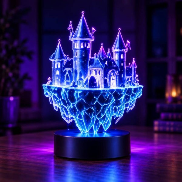 Lámpara 3D Castillo de Cristal Helado