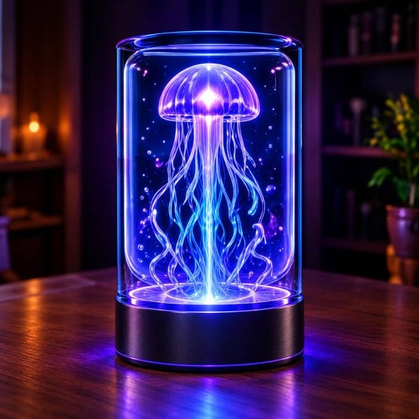 Lámpara 3D Medusa Cristalina