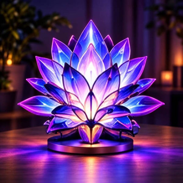 Lámpara 3D Flor de Loto Violeta