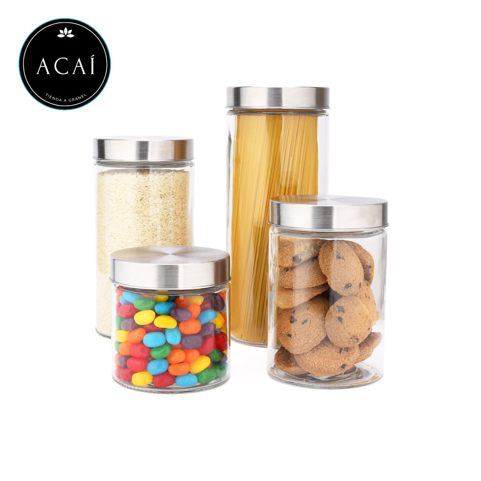 Kit Acaí incluye: galletas, chocolates sin azúcar, pasta fusilli y arroz.