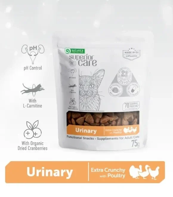 Nature's Protection Supplemental Snacks – to support urinary with poultry for adult cat 75g