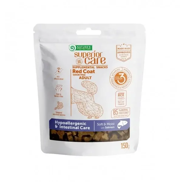 NATURE'S PROTECTION SUPERIOR CARE SNACK RED COAT DOG HYPO AND INTESTINAL 150 GR