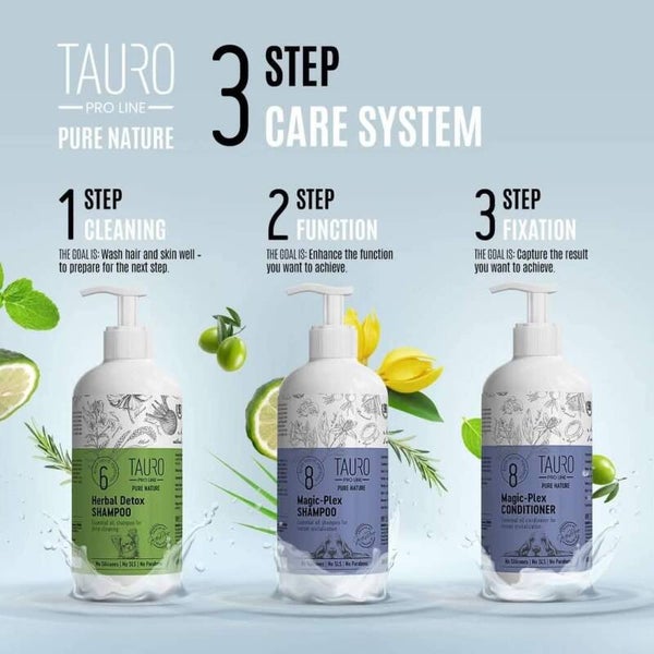 TAURO PRO LINE Pure Nature Magic-Plex, coat restoring shampoo for dogs and cats