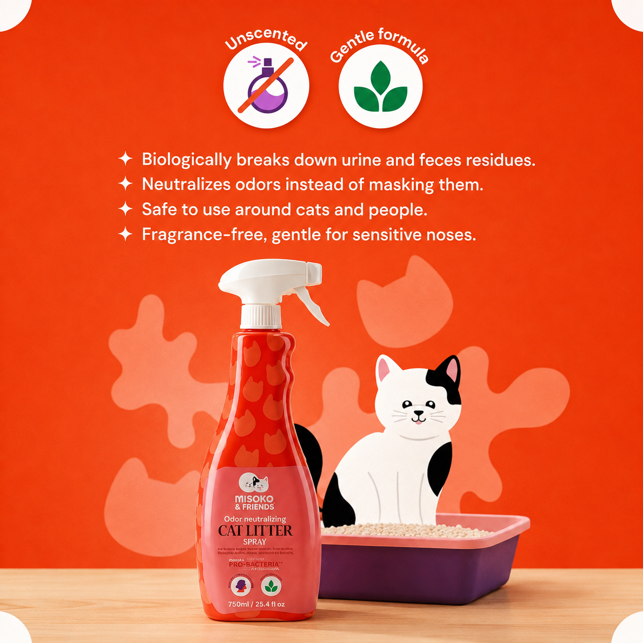 Misoko & Friends cat litter odor and stain remover