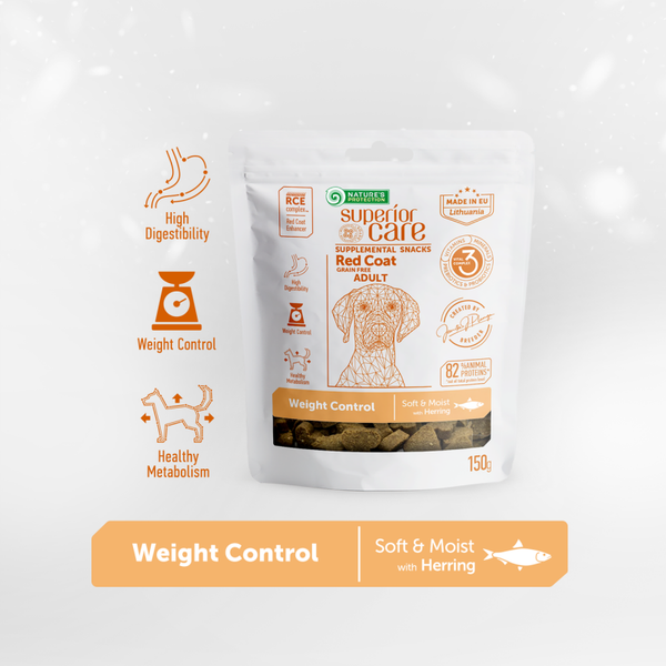 NATURE'S PROTECTION SUPERIOR CARE SNACK RED COAT GF ADULT ALL BREED HERRING  WEIGHT CONTROL
