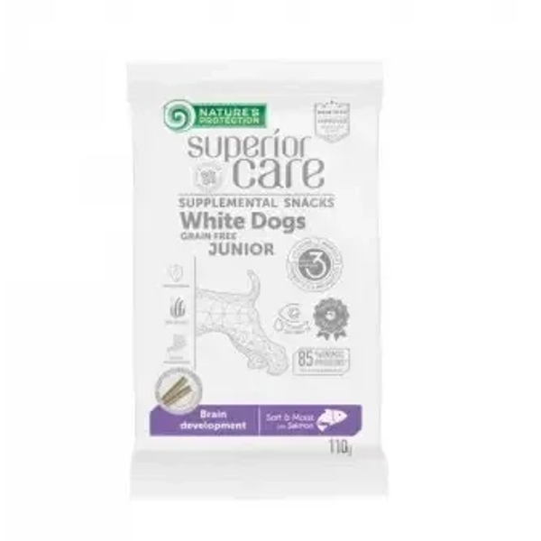 Nature's Protection Superior Care Dog Snack White Dogs Junior Brain Development Salmon 110 Gr