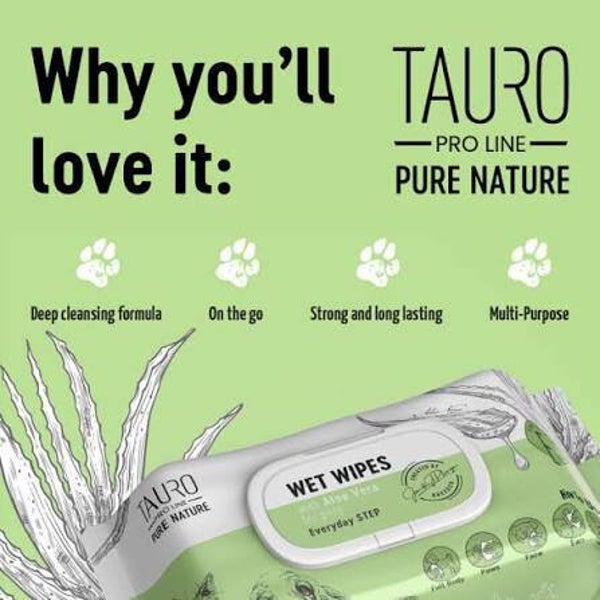 TAURO PRO LINE wet wipes for dogs and cats coat care