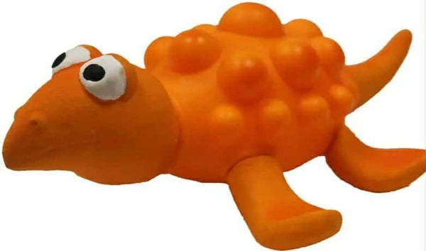 Dog toy, dinosaur, vinyl, orange 21cm
