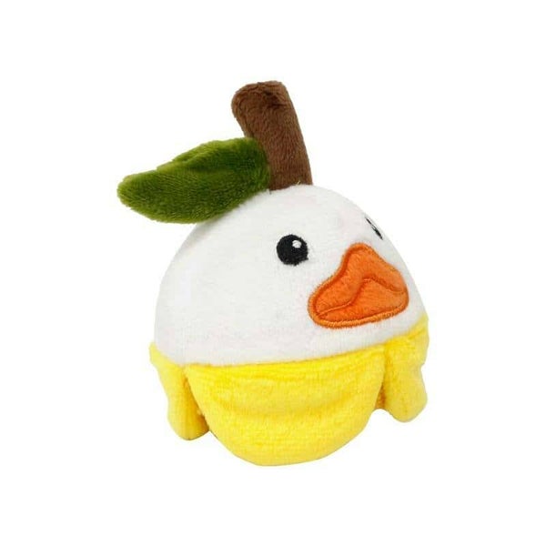 Dog toy, round duck, plush, yellow 7.5 cm