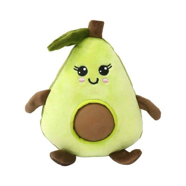 Dog toy, round avocado, plush, green 19 cm