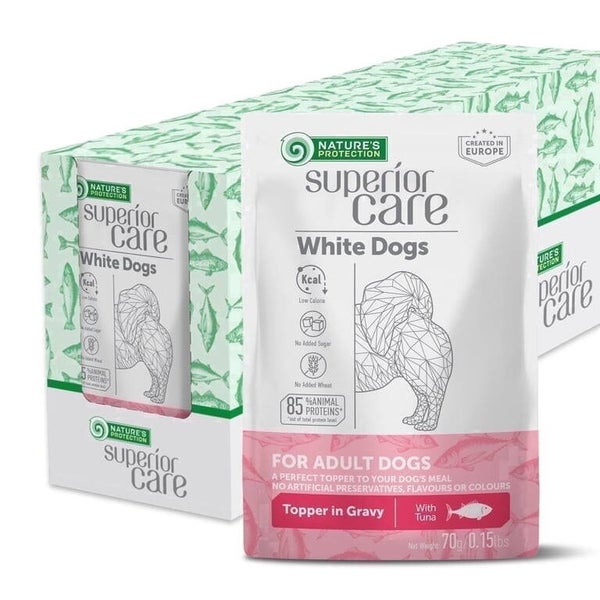 Natures Protection – Superior Care White Dogs Topper in Gravy Adult Wet Food Tuna 70g