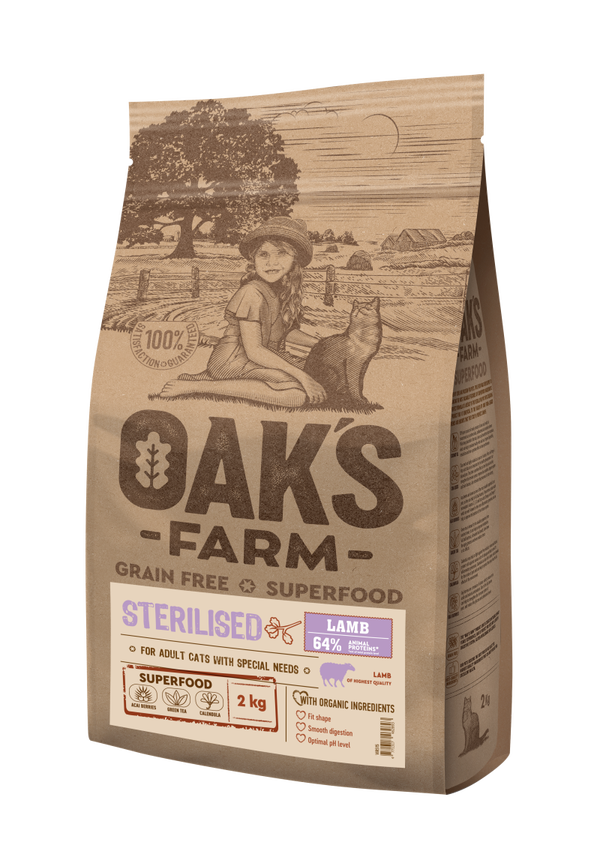 Sterilised Adult Cat Lamb dry food for sterilized cats, from 1 year old with lamb