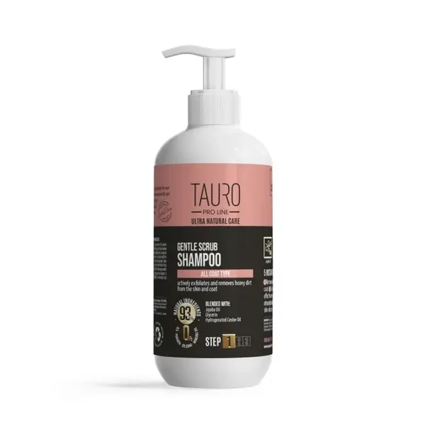 TAURO PRO LINE Ultra Natural Care gentle scrub shampoo for dogs and cats skin and coat