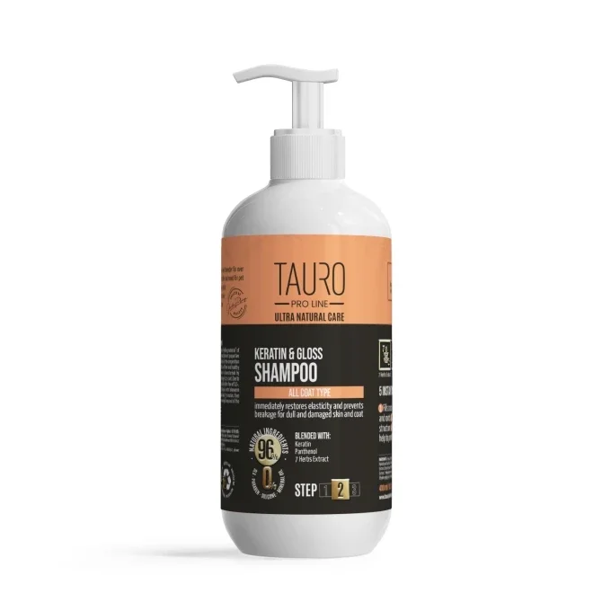 TAURO PRO LINE Ultra Natural Care shampoo with keratin for dogs and cats coat