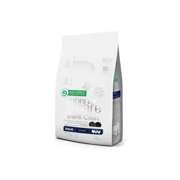 NATURE'S PROTECTION SUPERIOR CARE dry food for adult dogs of all breeds with black coat with poultry