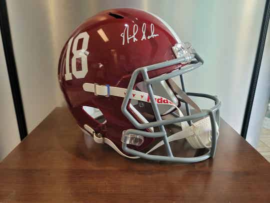 Alabama Crimson Tide Full Size Helmet Signed by Nick Saban