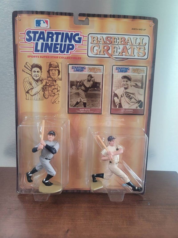 Babe Ruth and Lou Gehrig Starting Lineup Figurines with Cards
