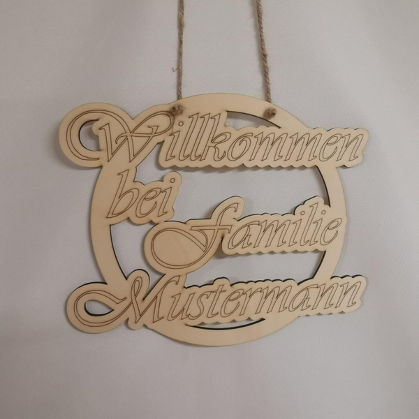 Türschild aus Holz mit Wunschname