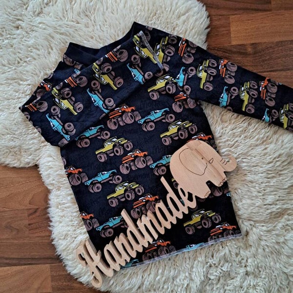 💚 Jungen langarm Shirt Gr. 110 116 Monster Truck