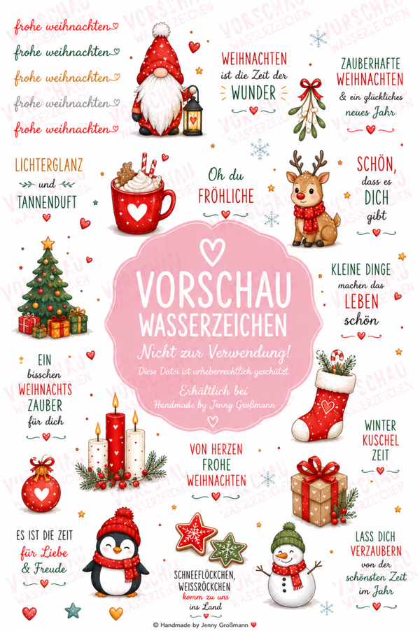 ❤️ Weihnachtszauber Kerzentattoo -PDF Datei