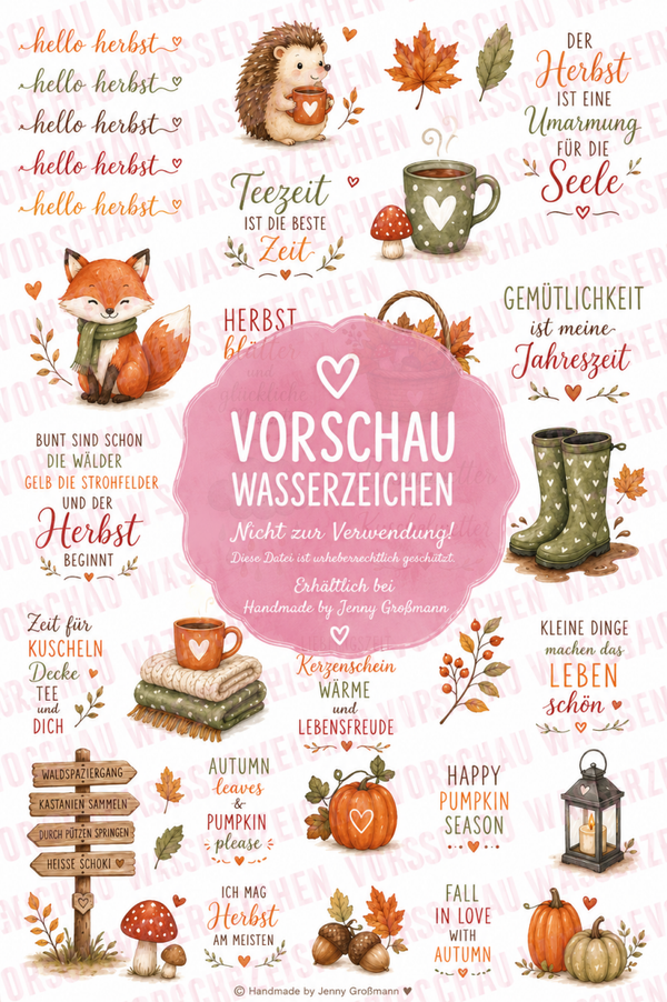 ❤️ Herbstzauber Kerzentattoo - PDF Datei