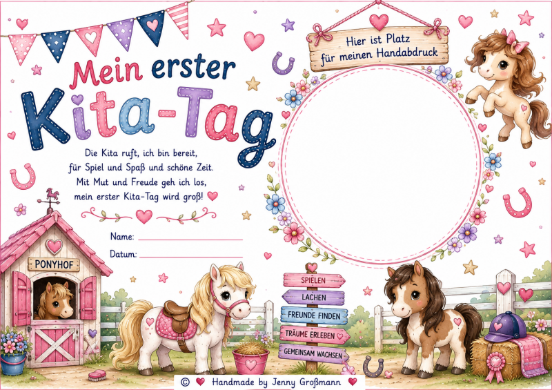 Erster Kita Tag Pony