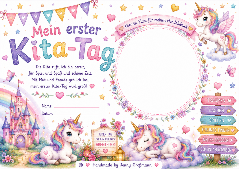 Erster Kita Tag Einhorn
