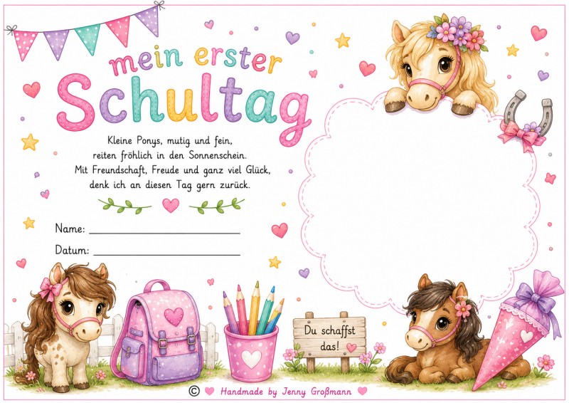 Erster Schultag Pony 